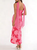 Floral Tube Dress with Scarf - product view 2