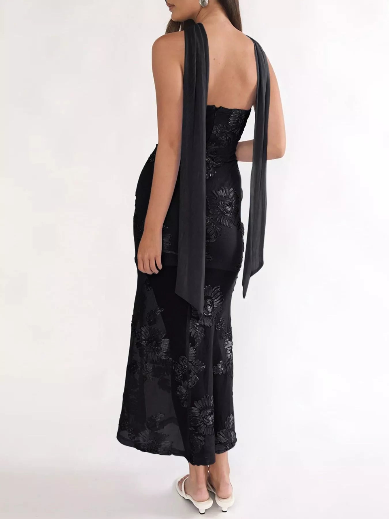 Floral Tube Dress with Scarf - product view 6