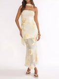 Floral Tube Dress with Scarf - product view 3