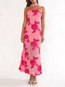 Floral Tube Dress with Scarf