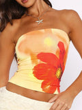 Floral Strapless Tube Top