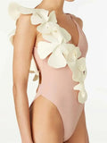 Flower Spaghetti Strap One Piece Swimsuit