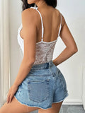 Frill Strap Lace Bodysuit