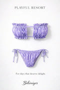 Frill Trim Ruched Bikini Set
