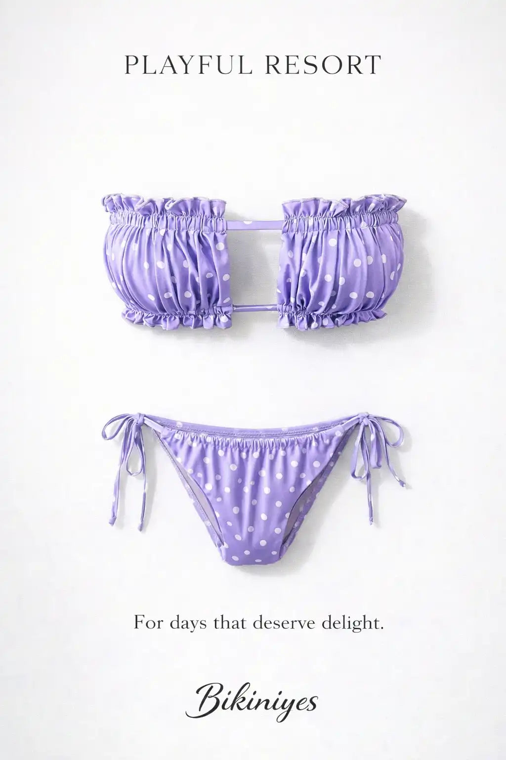 Frill Trim Ruched Bikini Set