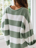 Plus Size Striped Round Neck Sweater