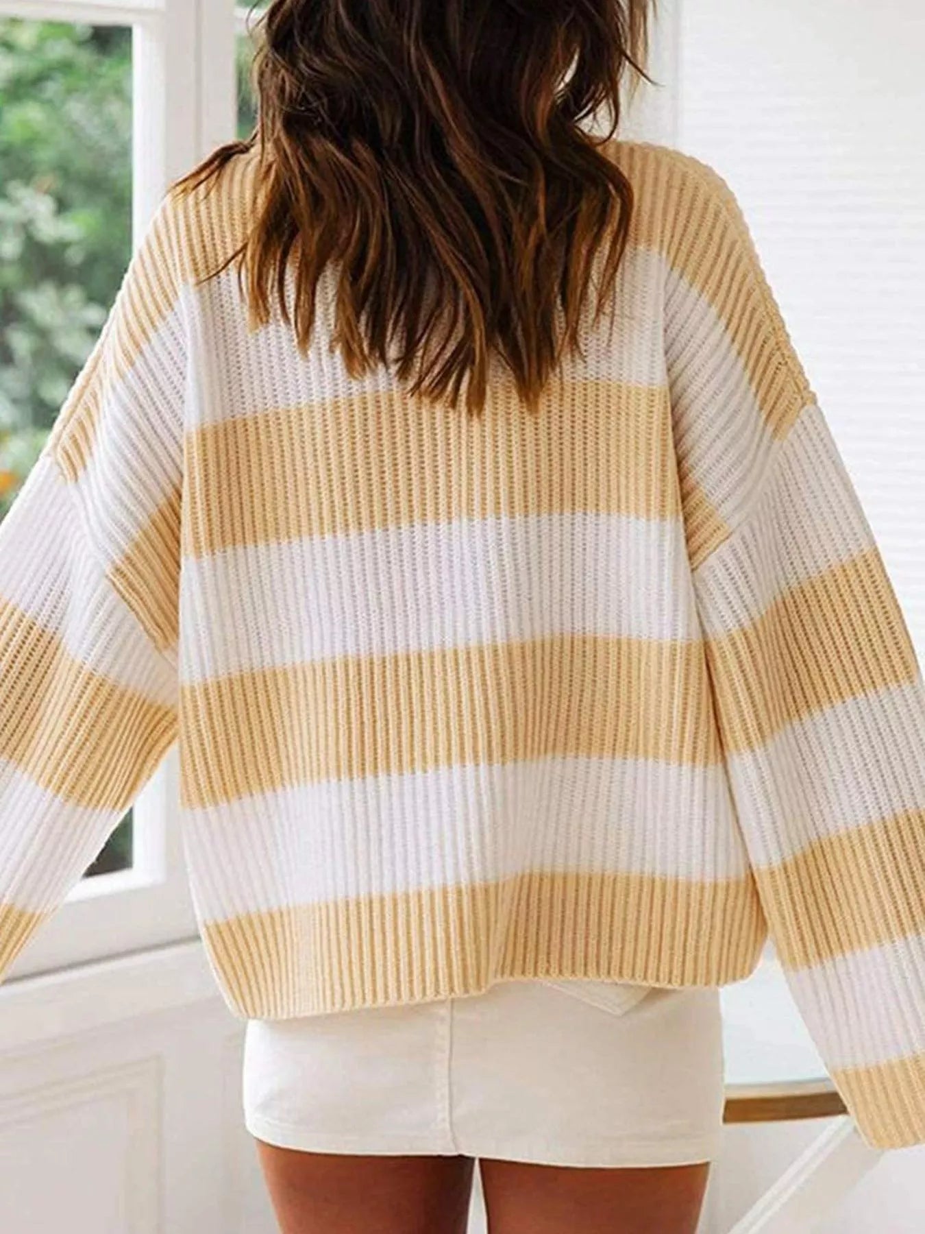 Plus Size Striped Round Neck Sweater