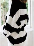 Plus Size Striped Round Neck Sweater