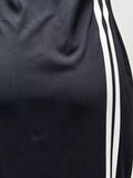 Full Size Contrast Stripes Short Sleeve Midi Dress Plus Size