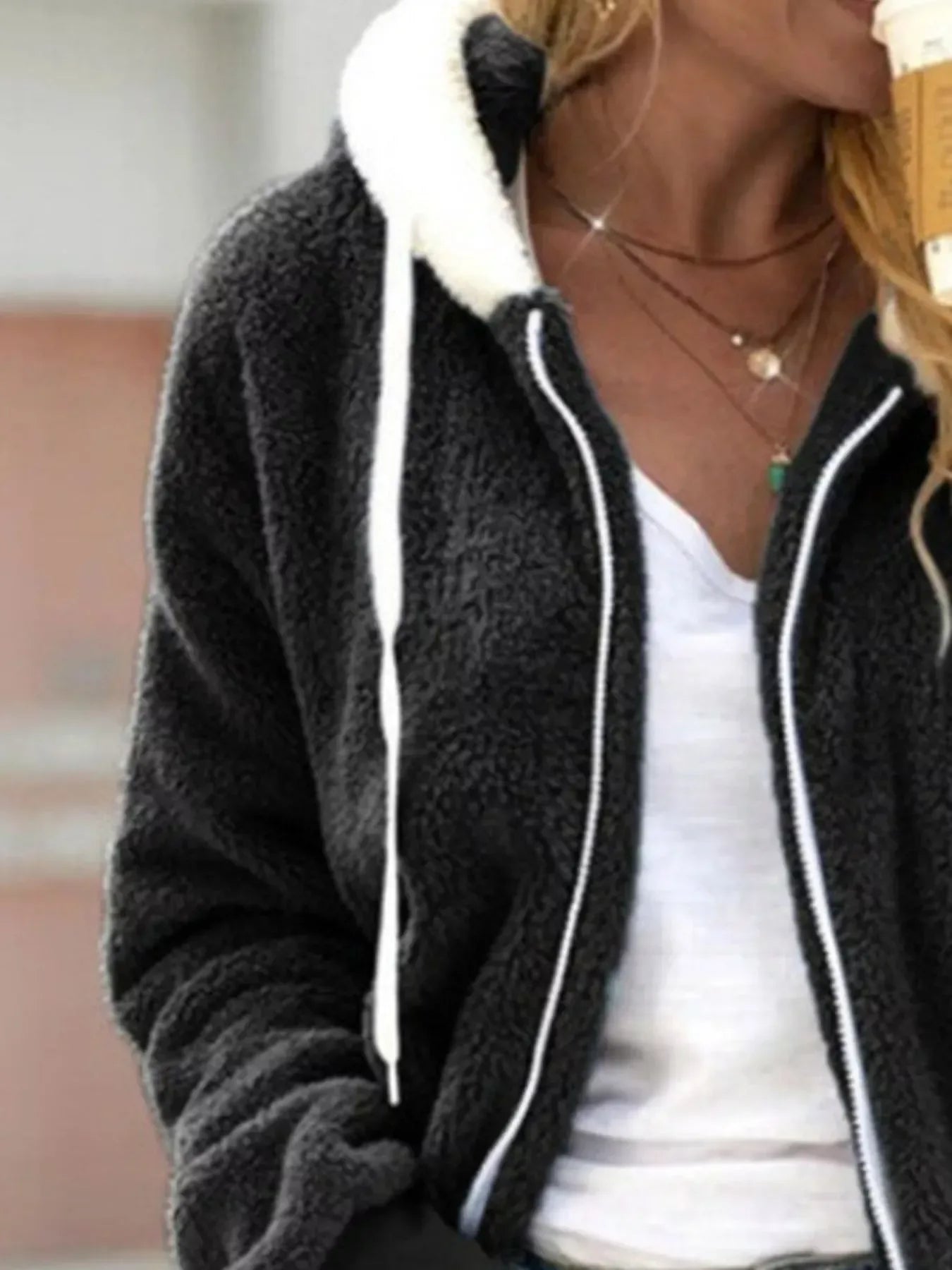 Cozy Fleece Plus Size Zip-Up Jacket