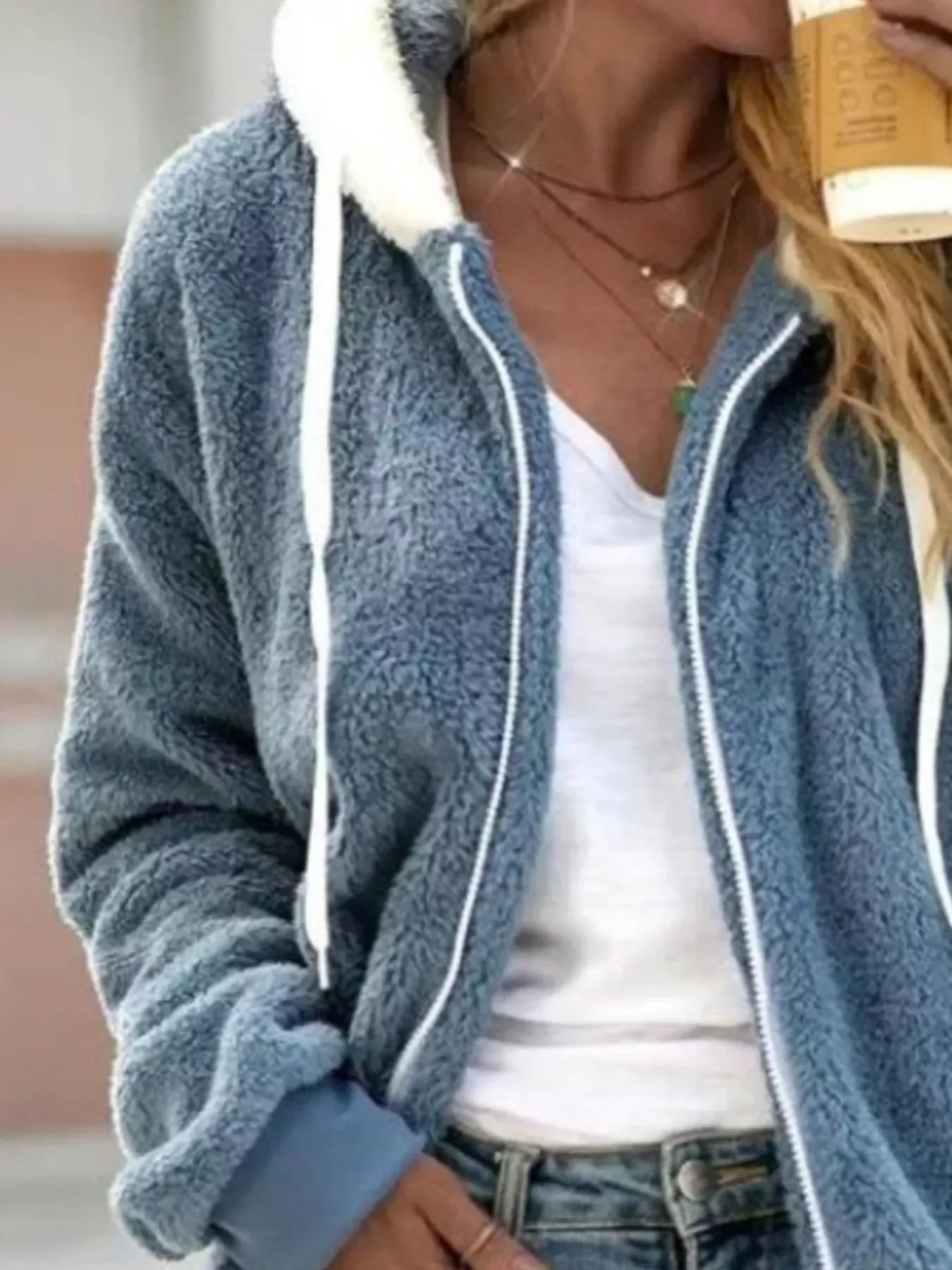 Cozy Fleece Plus Size Zip-Up Jacket