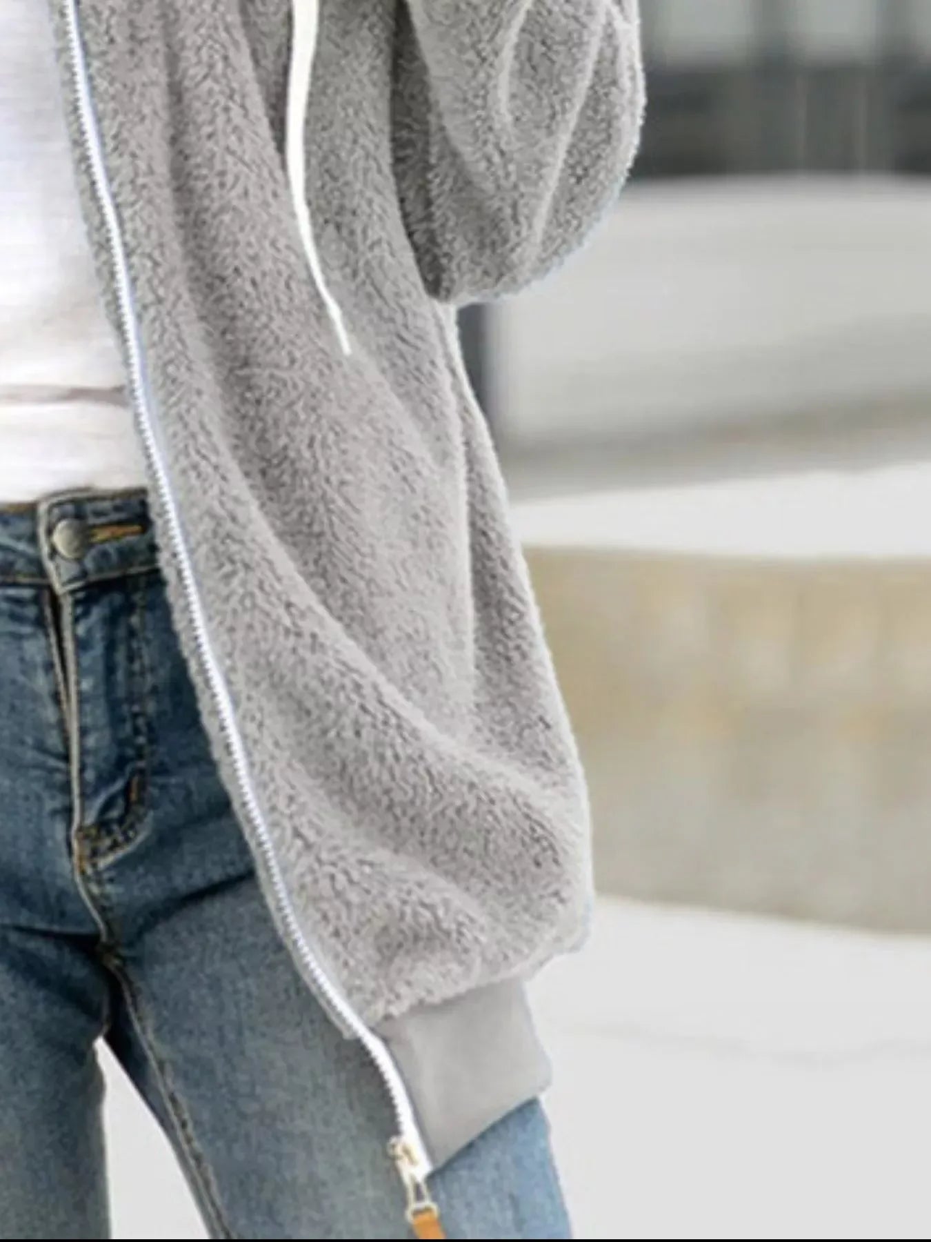 Cozy Fleece Plus Size Zip-Up Jacket