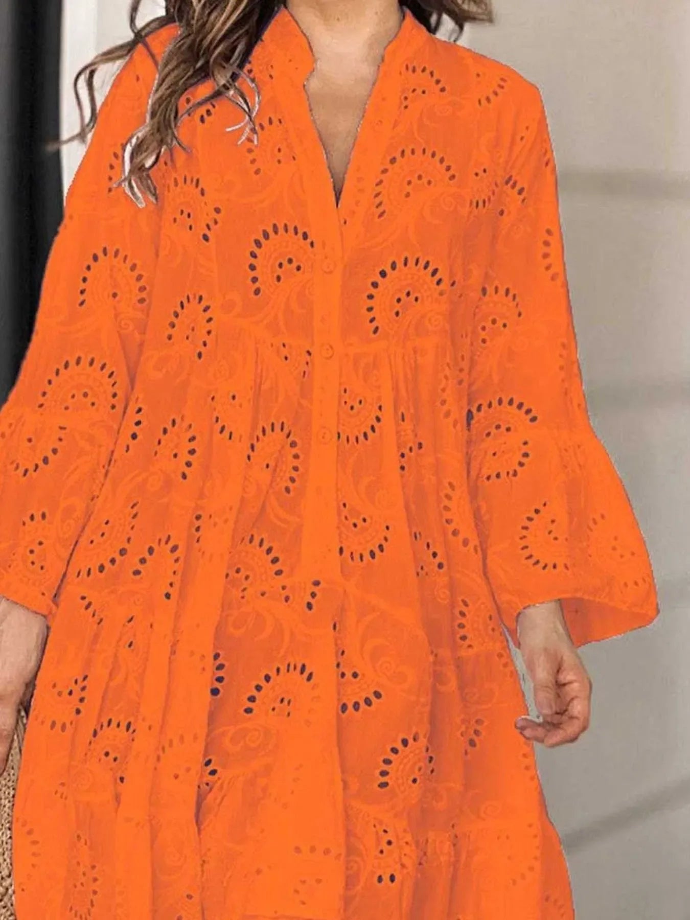 Plus Size Eyelet Tiered Dress