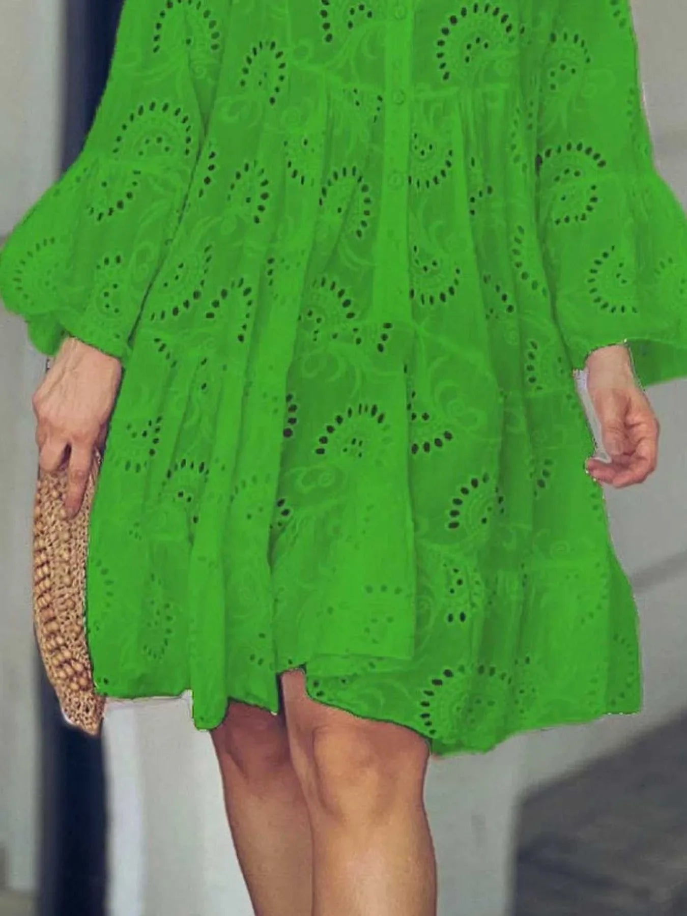 Plus Size Eyelet Tiered Dress