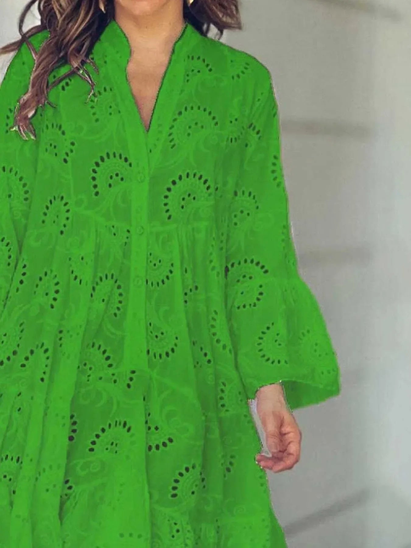 Plus Size Eyelet Tiered Dress