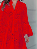 Plus Size Eyelet Tiered Dress