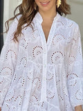 Plus Size Eyelet Tiered Dress