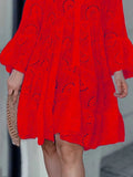 Plus Size Eyelet Tiered Dress