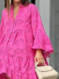 Plus Size Eyelet Tiered Dress