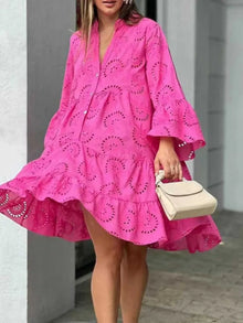 Plus Size Eyelet Tiered Dress