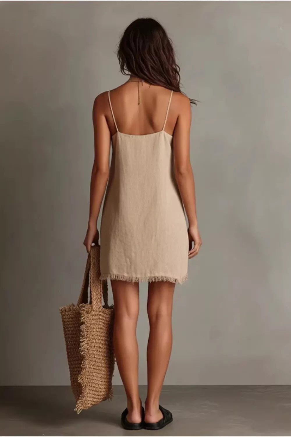 Fringe V-Neck Cami Dress Plus Size
