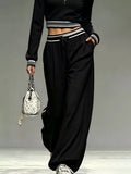 Full Size Half Zip Cropped Top and Pants Set Plus Size
