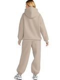 Plus Size Kangaroo Pocket Hoodie and Joggers Set for Women