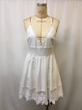 Full Size Lace Trimmed V-Neck Mini Dress Plus Size