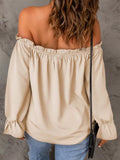 Full Size Off-Shoulder Ruffle Long Sleeve Blouse Plus Size