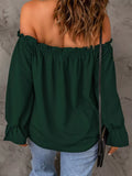 Full Size Off-Shoulder Ruffle Long Sleeve Blouse Plus Size