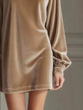 Plus Size Velvet Mini Dress