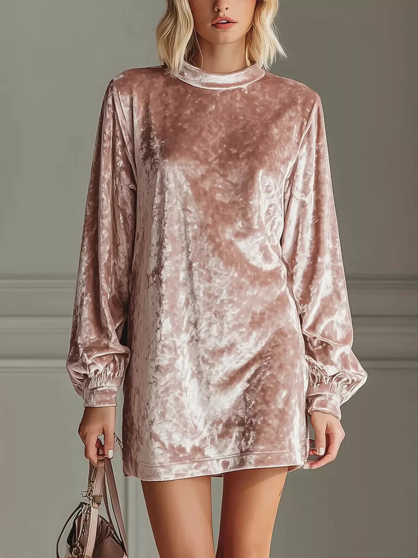 Plus Size Velvet Mini Dress