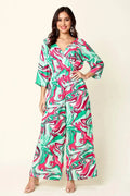 Full Size Wide Leg Jumpsuit Green / S