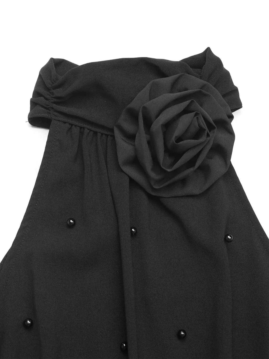 Grecian Neck Flower Bodysuit