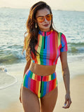 Half Zip Bikini Set Multicolor / S