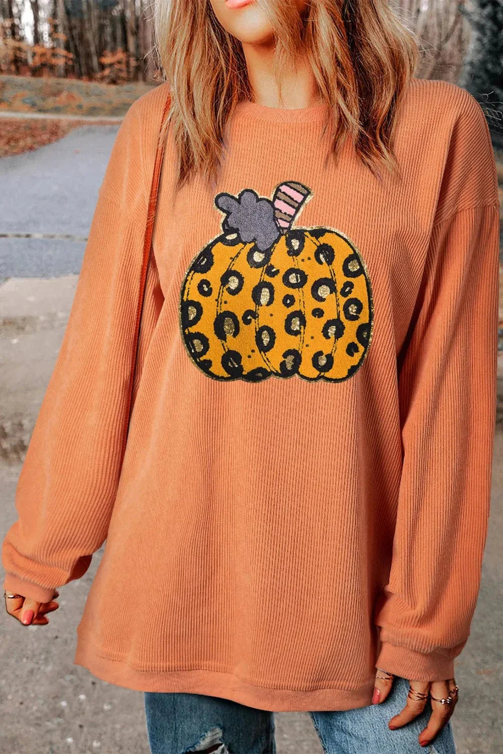 Halloween sweaters Pumpkin Round Neck Long Sleeve Sweatshirt Pumpkin Round Neck Long Sleeve Sweatshirt