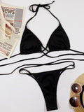 Ribbed Bikini Set Black / S