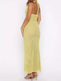 Halter Neck Crochet Maxi Dress