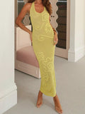 Halter Neck Crochet Maxi Dress