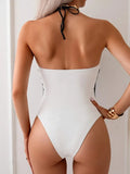 Halter Neck Cutout One Piece Swimsuit