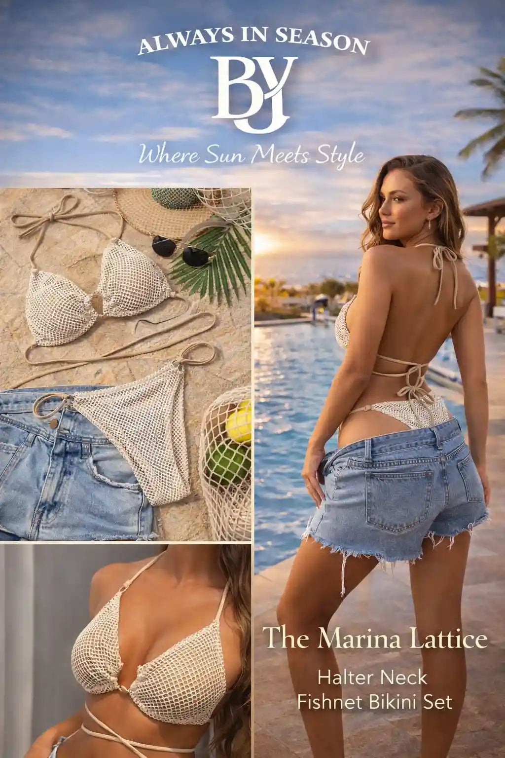 Ensemble bikini licou résille