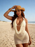 Halter Neck Knitted Cover-Up Dress