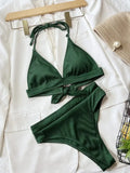 Halter Neck Tie Bikini Set