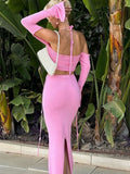 Halter Neck Top and Skirt Set