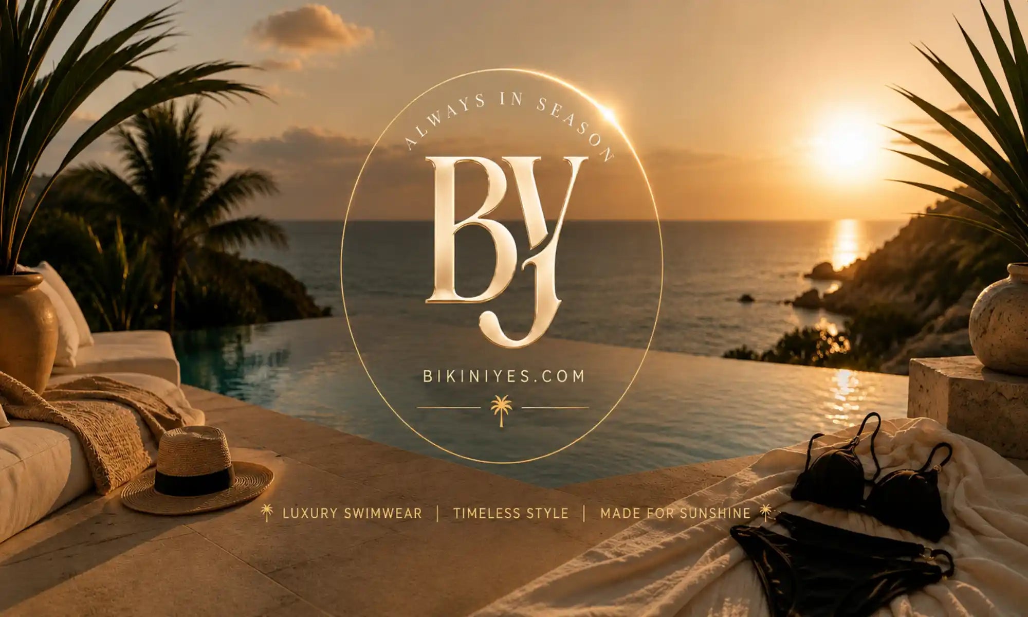Sunset over water with 'BY' logo and text 'Always in Season' in the center.1619592854a0f308da-0