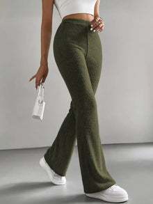 Pantalon évasé taille haute