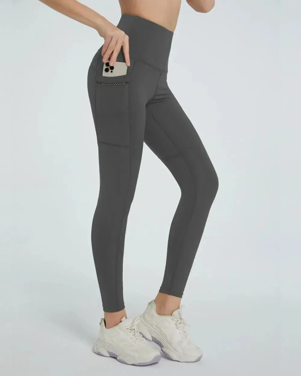 High Waist Leggings for Women Dark Gray / S