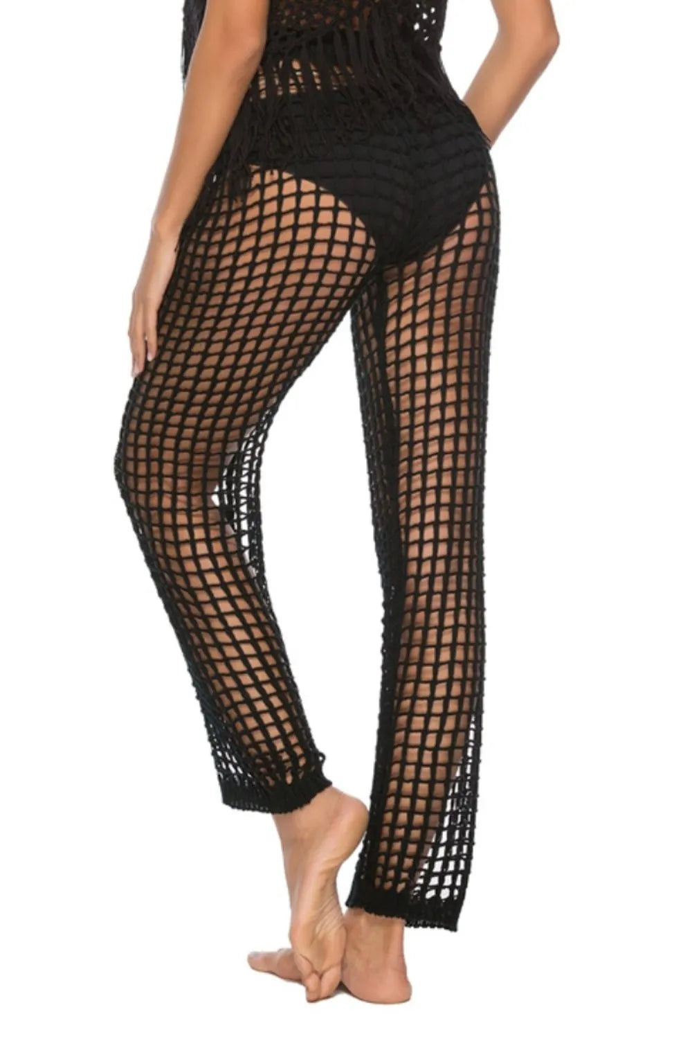 High Waist Cutout Swim Pants Black / S