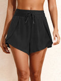 High Waisted Drawstring Swim Shorts