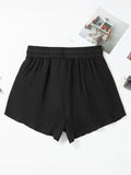 High Waisted Drawstring Swim Shorts